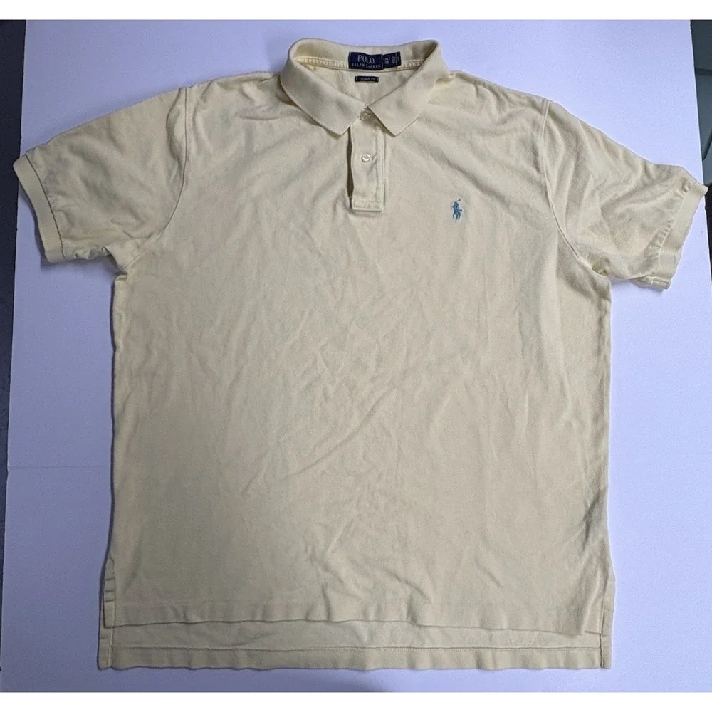 Ralph Lauren Polo Mens Classic Fit Solid Yellow Short Sleeve Size XXL